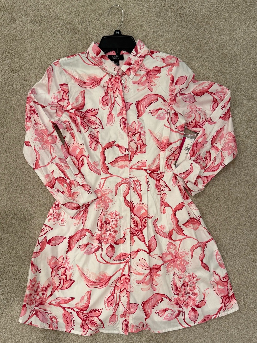MSK pink and white dress